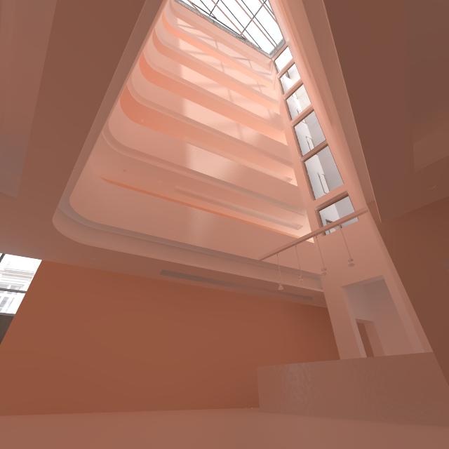 With orange background walls